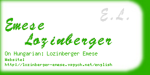 emese lozinberger business card